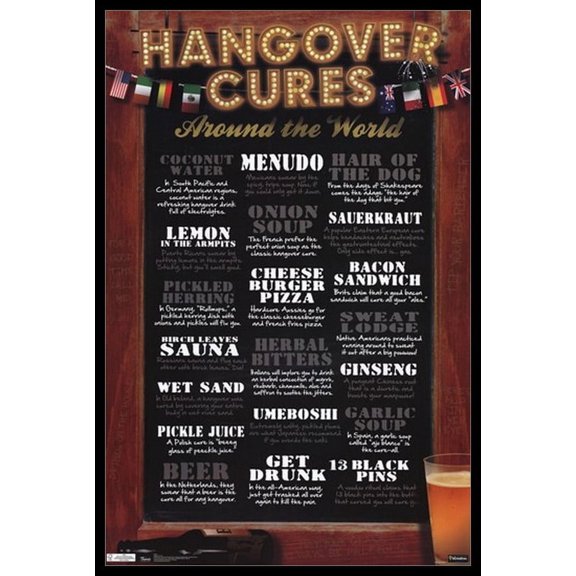 Hangover Cures Laminated & Framed Poster Print (24 x 36)