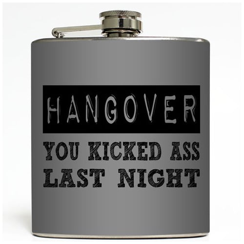 Hangover - Grey - Liquid Courage Flasks - 6 oz. Stainless Steel Flask