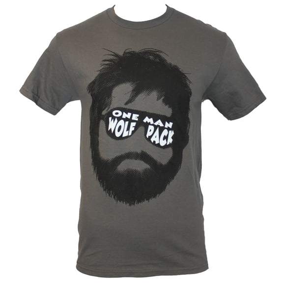 Hangover Mens T-Shirt - "One Man Wolf Pack" Face Image