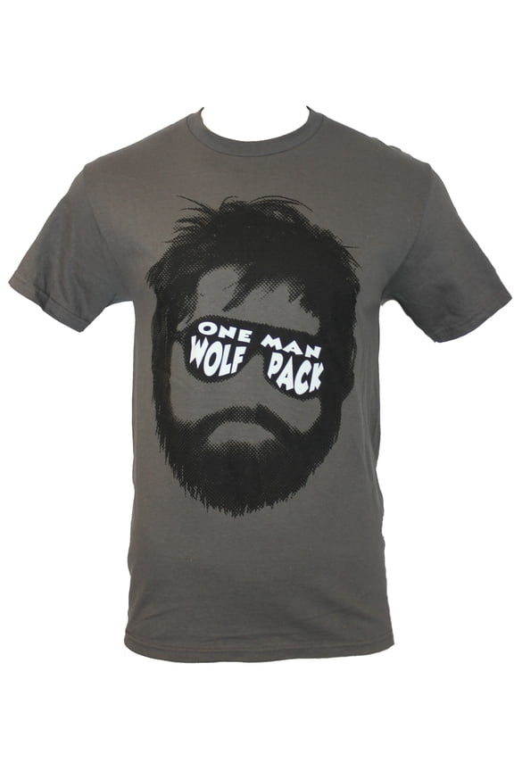 Hangover Mens T-Shirt - "One Man Wolf Pack" Face Image