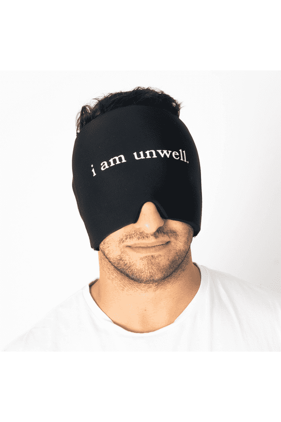 Hangover Relief Cap - "I Am Unwell." Soft Silicon Gel Design, Unisex, Snug Fit for All Head Sizes, Black
