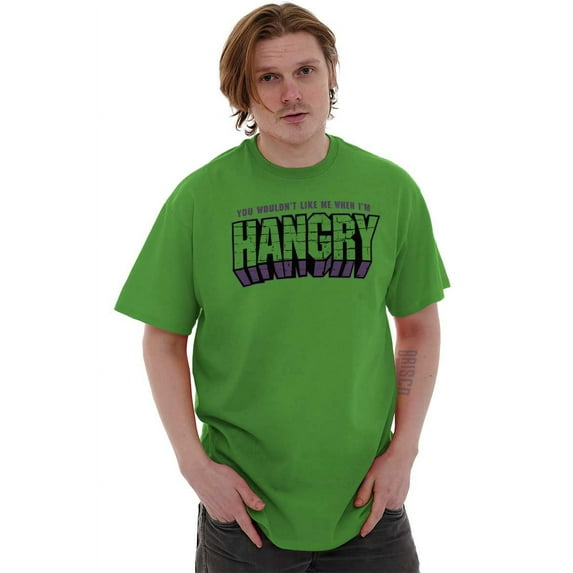 Hangry Angry Food Smash Hungry Gym Plus Size Crewneck Graphic Tee Shirt Brisco Brands 2X