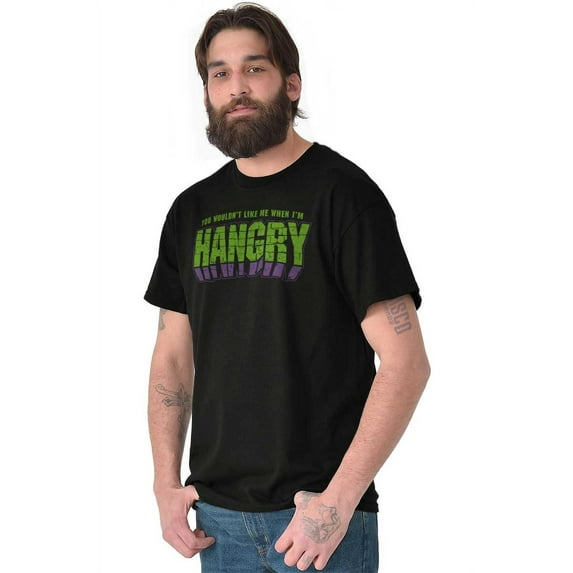 Hangry Angry Funny Food Smash Hungry Gym Graphic T Shirt Men or Women Brisco Brands