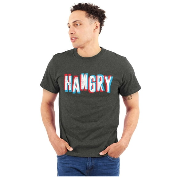 Hangry Food Lover Hungry Angry Mad Plus Size Crewneck Graphic Tee Shirt Brisco Brands 2X