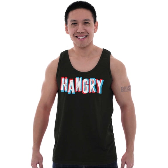 Hangry Food Lover Hungry Angry Mad Plus Size Graphic Tank Top Brisco Brands 2X
