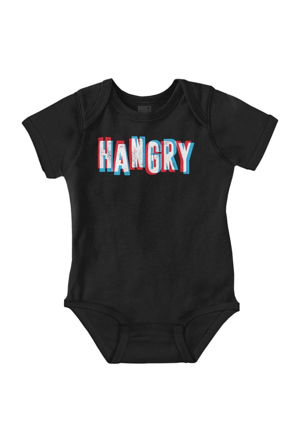 Hangry Food Lover Hungry Angry Mad Romper Boys or Girls Infant Baby Brisco Brands 12M