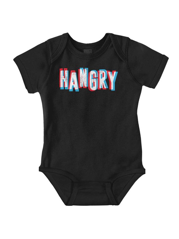 Hangry Food Lover Hungry Angry Mad Romper Boys or Girls Infant Baby Brisco Brands 18M