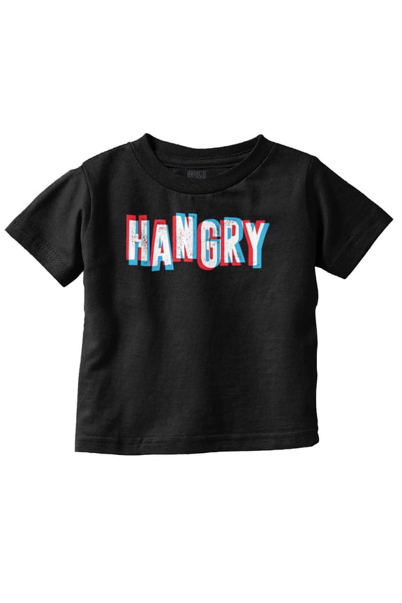 Hangry Food Lover Hungry Angry Mad Toddler Boy Girl T Shirt Infant Toddler Brisco Brands 6M