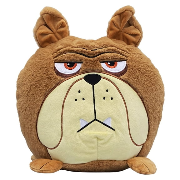 Hangry Petz: Charlie Bulldog - 12" Brown Animal Plush, Squeeze Tummy For Sounds, Hungry Angry Expression, Embroidered Face, Soft Round Companion, Kids
