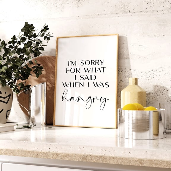 Hangry Poster, Kitchen Poster, Kitchen , Food Quote Poster, Kitchen Wall Decor, Poster Wall Art, Size 16x24 UNFFRAMED F03.1.7l2479