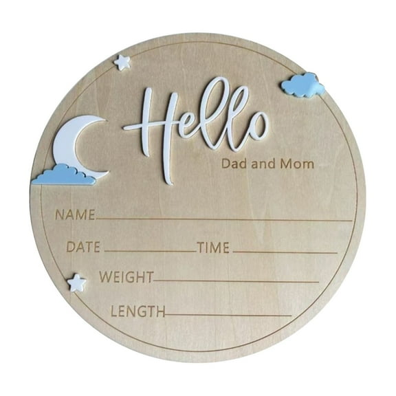 Hangs, Household Pendant, Dienrx " World" Wooden Birth Announcement Sign Custom Baby Name & Date Keepsake Newborn Welcome Plaque, 1 Birth Tag