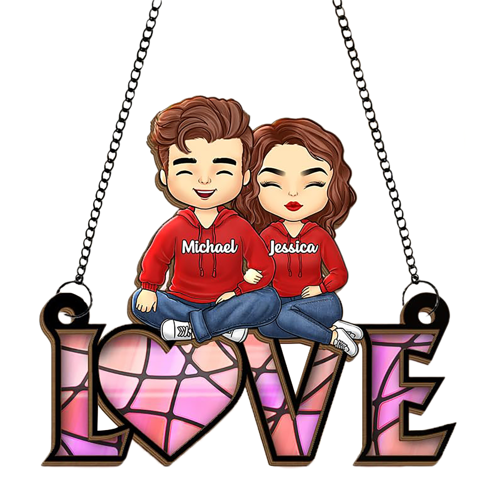 I Love You Always And Forever - Personalized Suncatcher Ornament
