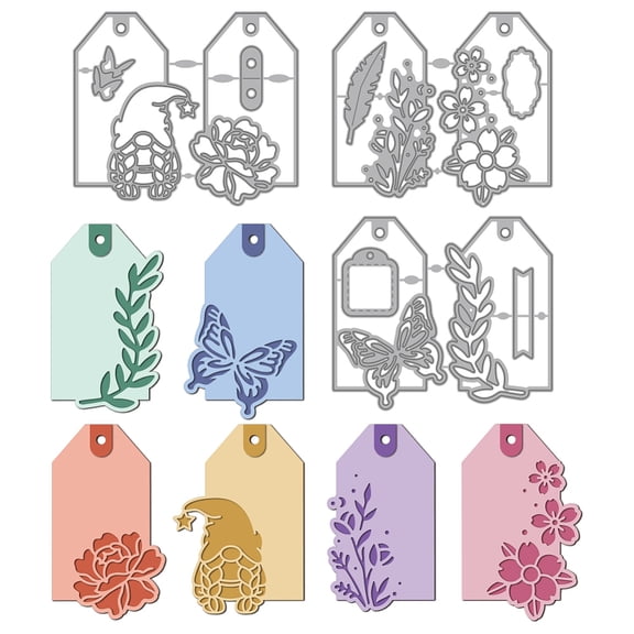 Hangtag Theme Carbon Steel Cutting Dies Stencils for DIY Scrapbooking Photo Album Decorative Embossing Paper Card Mixed Shapes
