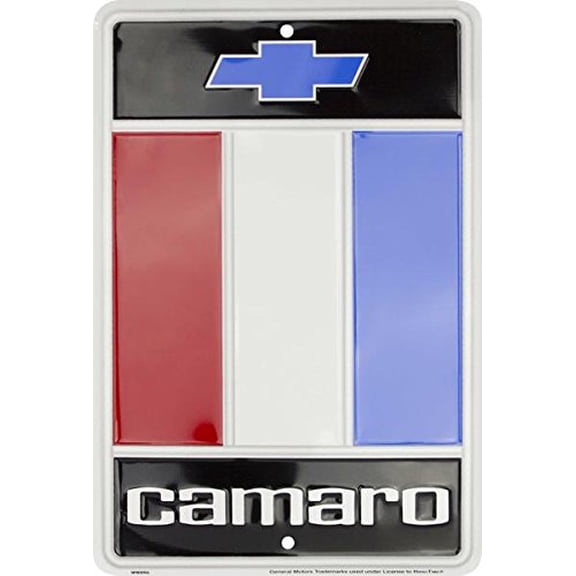 Hangtime Camaro Emblem 8x12 Small Parking Sign - Red,White,Blue