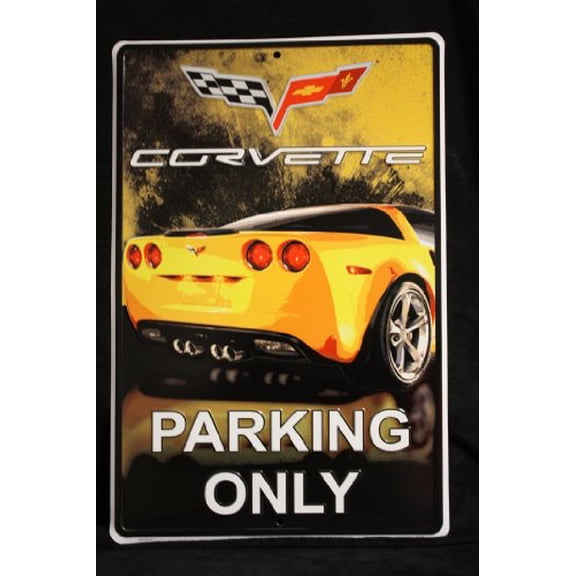 Hangtime Corvette Parking Only - 4 color 12x18 parking sign