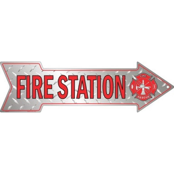 Hangtime FIRE STATION 6 x 20 inch Arrow Sign