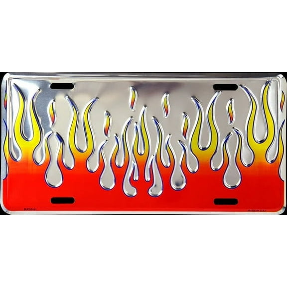 Hangtime Flames Super Stock 6x12 License Plate