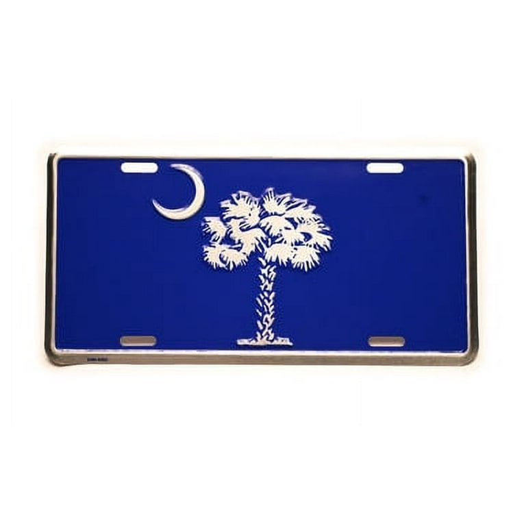 Hangtime South Carolina - Palmetto Moon License Plate - Silver on Blue 