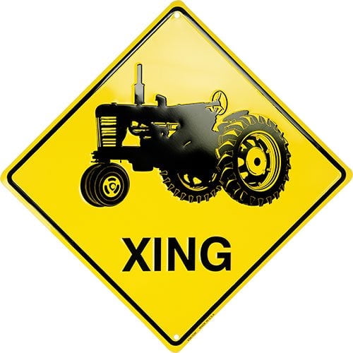 Hangtime Tractor Crossing 12x12 Crossing Sign