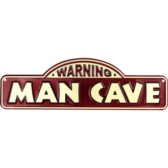 Hangtime Warning Man Cave 6x18 Die Cut Sign