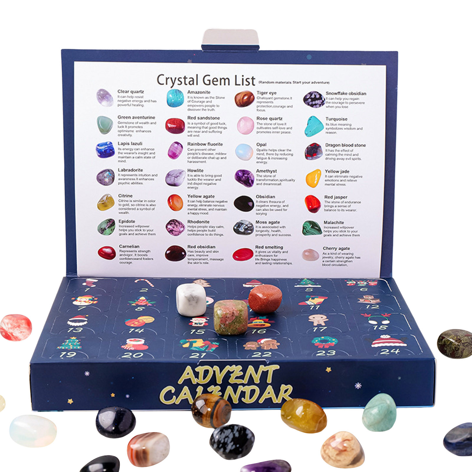 Hangyan Christmas Advent Calendar Children's Gem Blind 24 Day Analog