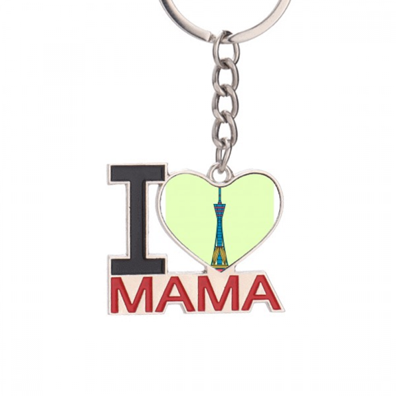 Hangzhou Semaphore Tower Plot Keychain Metal Keyring Holder Love MAMA Mother