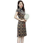 Hangzhou Silk Elastic Satin Silk Double Cheongsam In The Long Section Temperament Thin Wedding Dress Dresses Other 2Xl