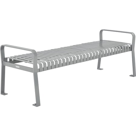Hangzhou Zhouxu Trading 262113GY 6 ft. Outdoor Park Bench without Back, Steel Slat - Gray