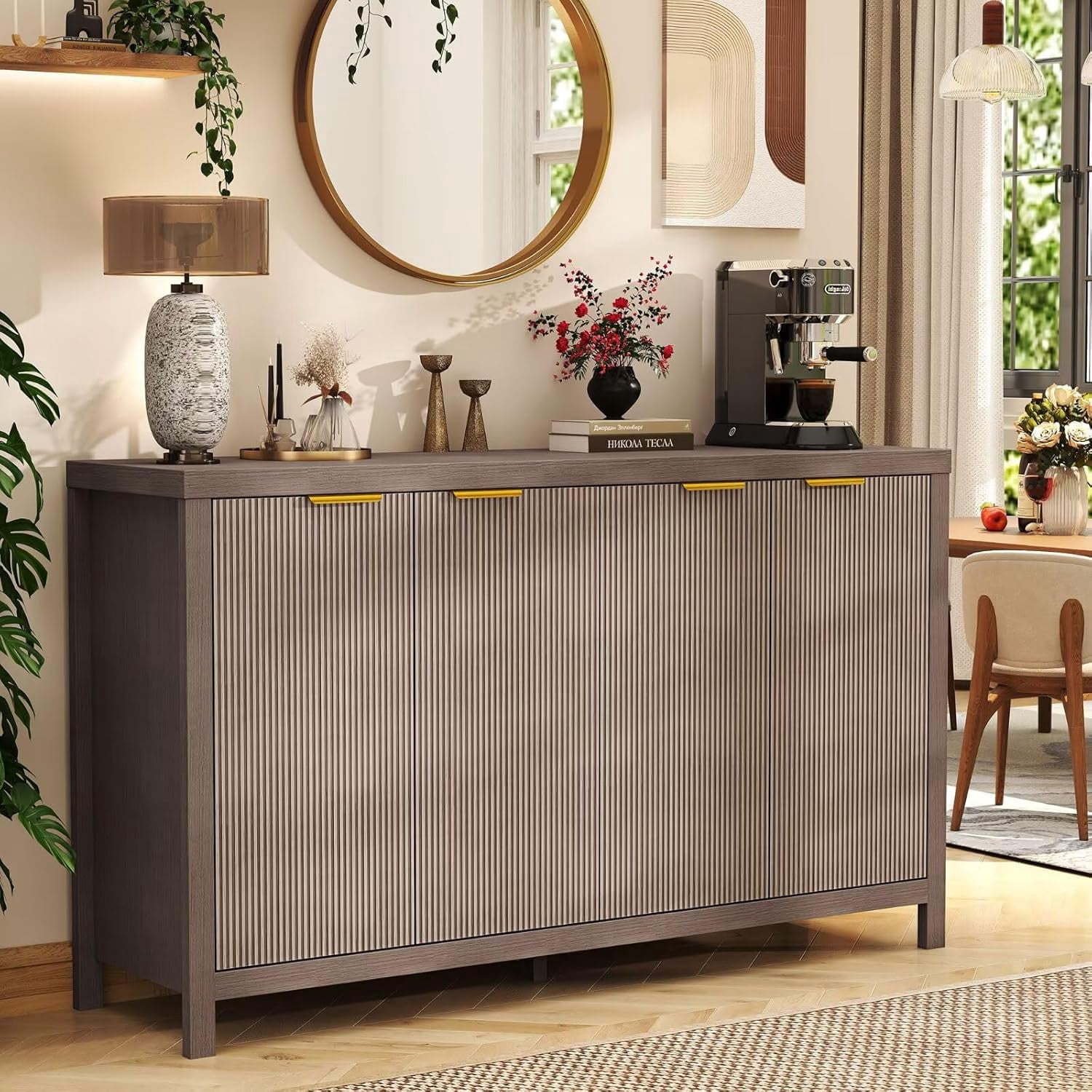 Hanherry 55 inch Sideboard Buffet Cabinet with Storage & Adjustable ...