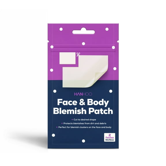 Hanhoo Face and Body Blemish Patch with Hydrocolloid, Non Medicated, Acne Treatment for All Skin Types, 2Ct.