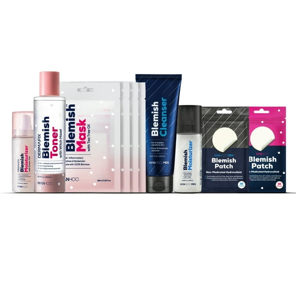 Hanhoo Dermafix and Mens Blemish Collection, Blemish Care Essentials, 10 Full Size Products