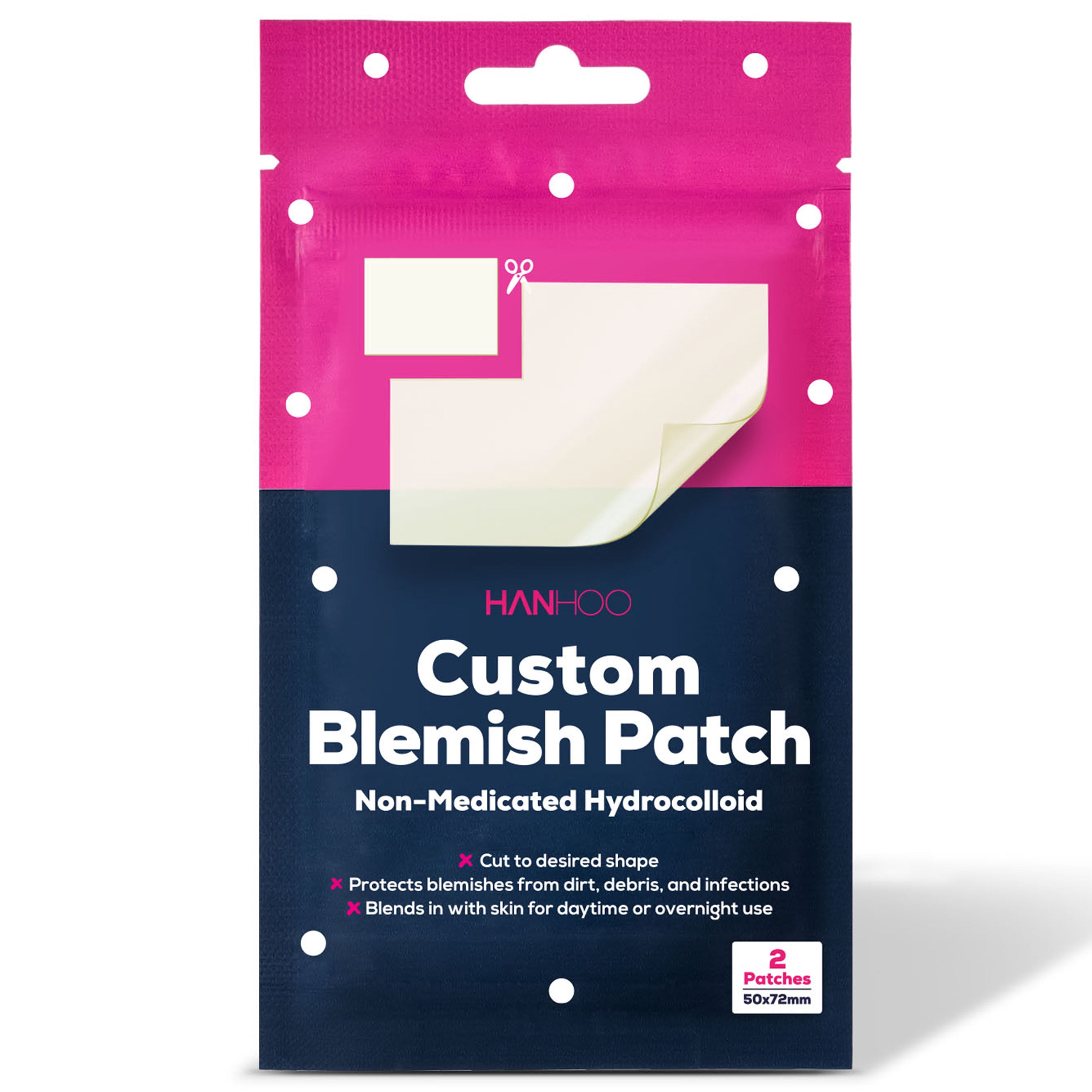 Hanhoo Face and Body Blemish Patch with Hydrocolloid, Non Medicated, Acne Treatment for All Skin Types, 2Ct.