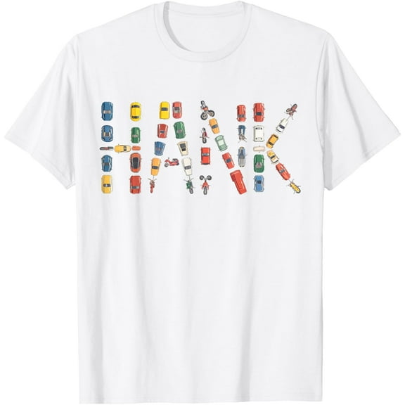 Hank Custom Name Personalized Classic Cars Boys Women Men T-ShirtMen's and women's pure cotton short-sleeved shirts