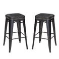 thumbnail image 1 of Hank Graphite Gray Metal and Faux Leather Bar Stool, 1 of 6
