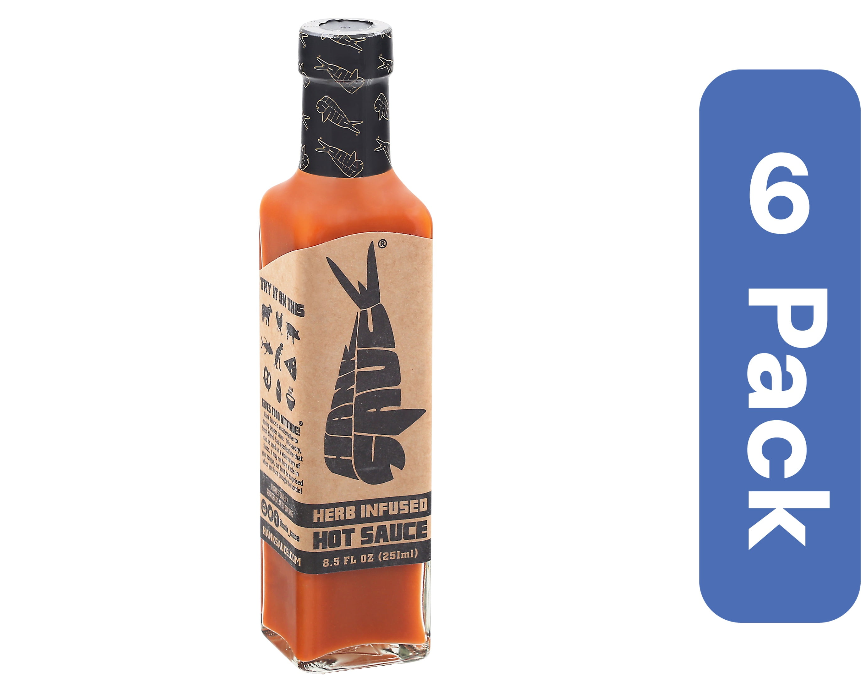 Hank Sauce Herb Infused Hot Sauce 8.5 oz (Pack Of 6)