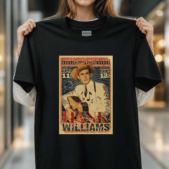 Hank Williams Grand Ole Opry Concert Poster Country Music Legend Unisex T-Shirt V70147, S - 5XL