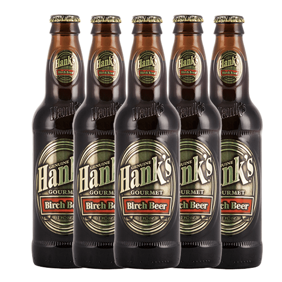 Hank's Genuine Gourmet Birch Beer, 12 fl oz Bottles – Premium Craft Soda with Rich, Robust Flavor – Authentic Northeast Recipe, Pack of 5