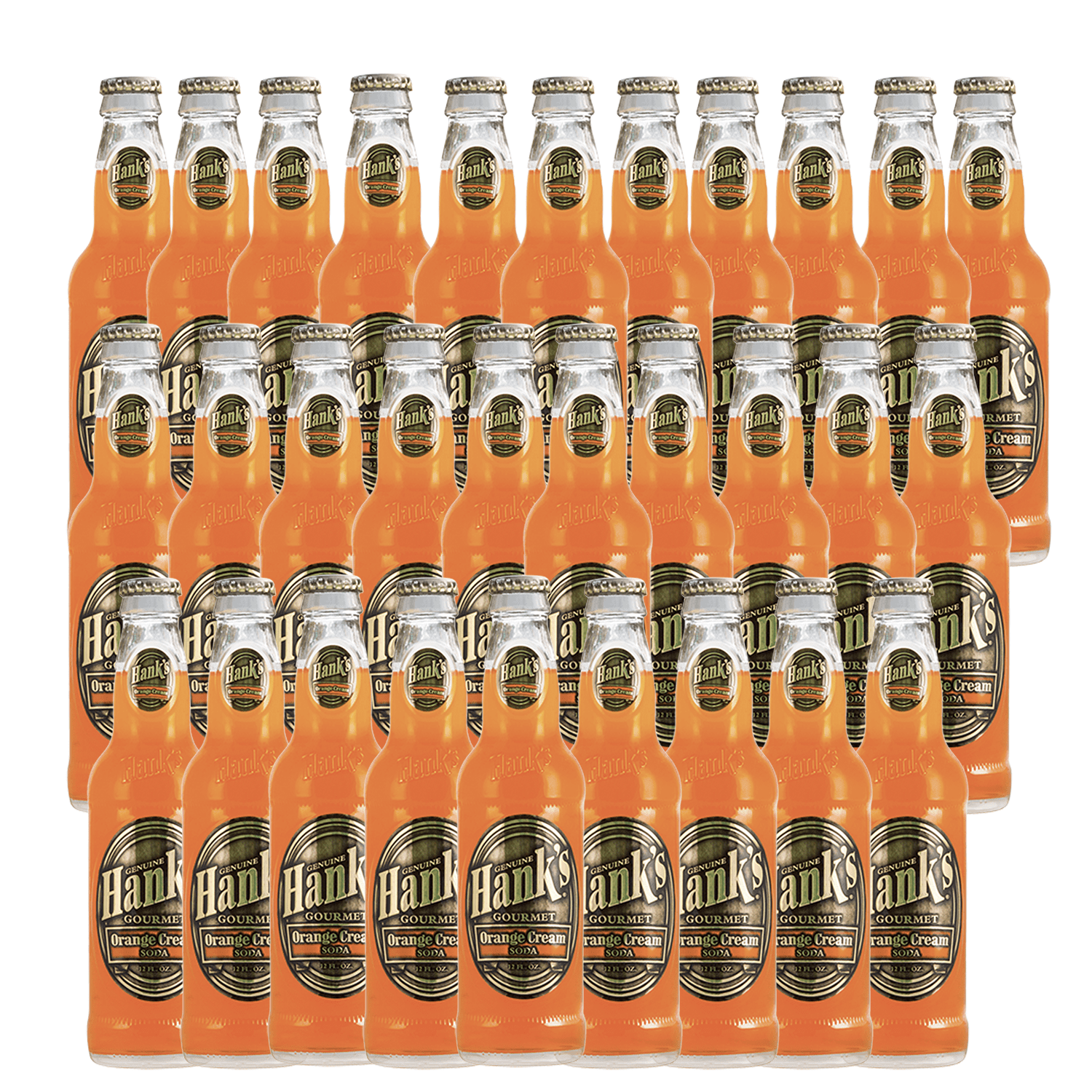 Hank's Genuine Gourmet Orange Cream Soda, 12 fl oz Bottles