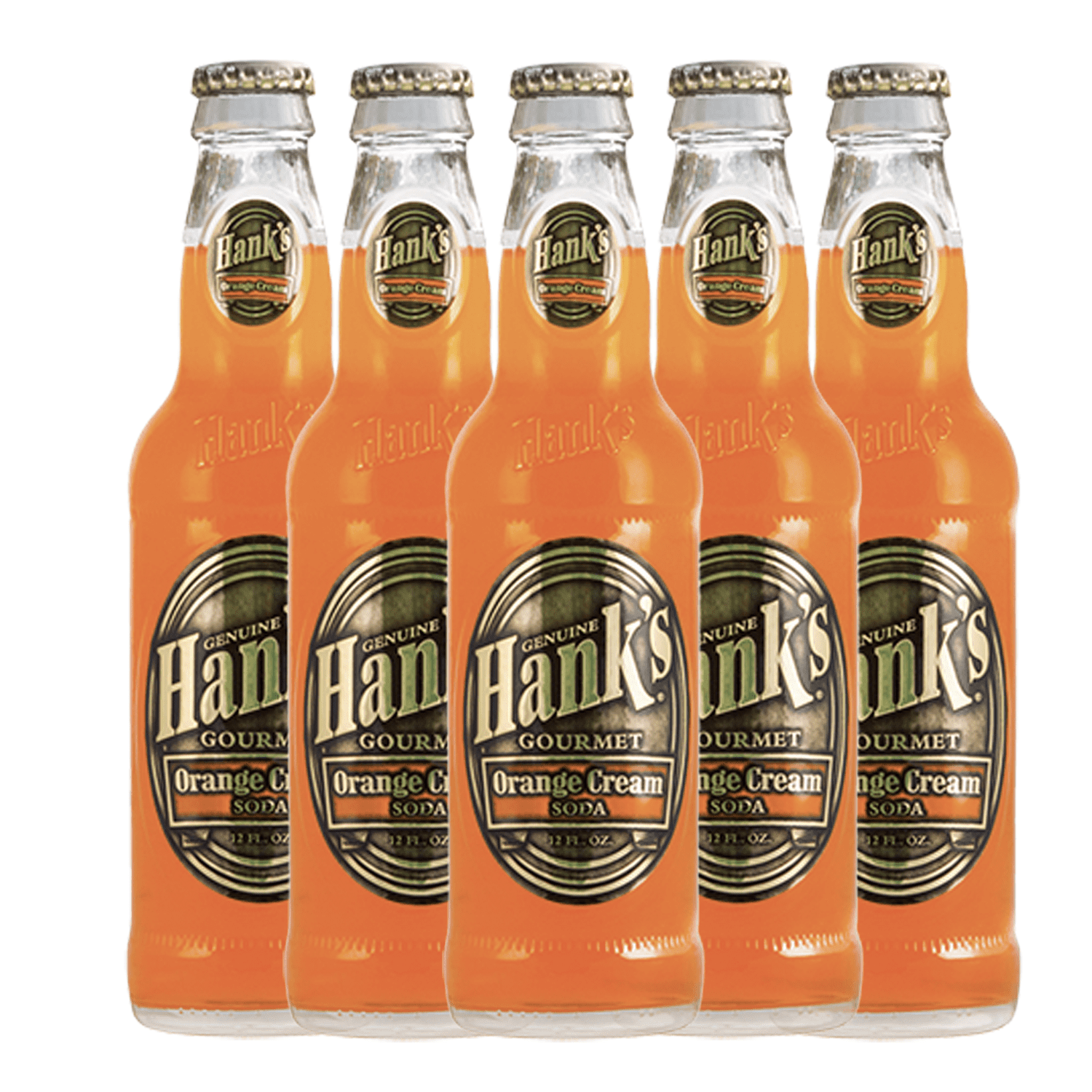 Hank's Genuine Gourmet Orange Cream Soda, 12 fl oz Bottles