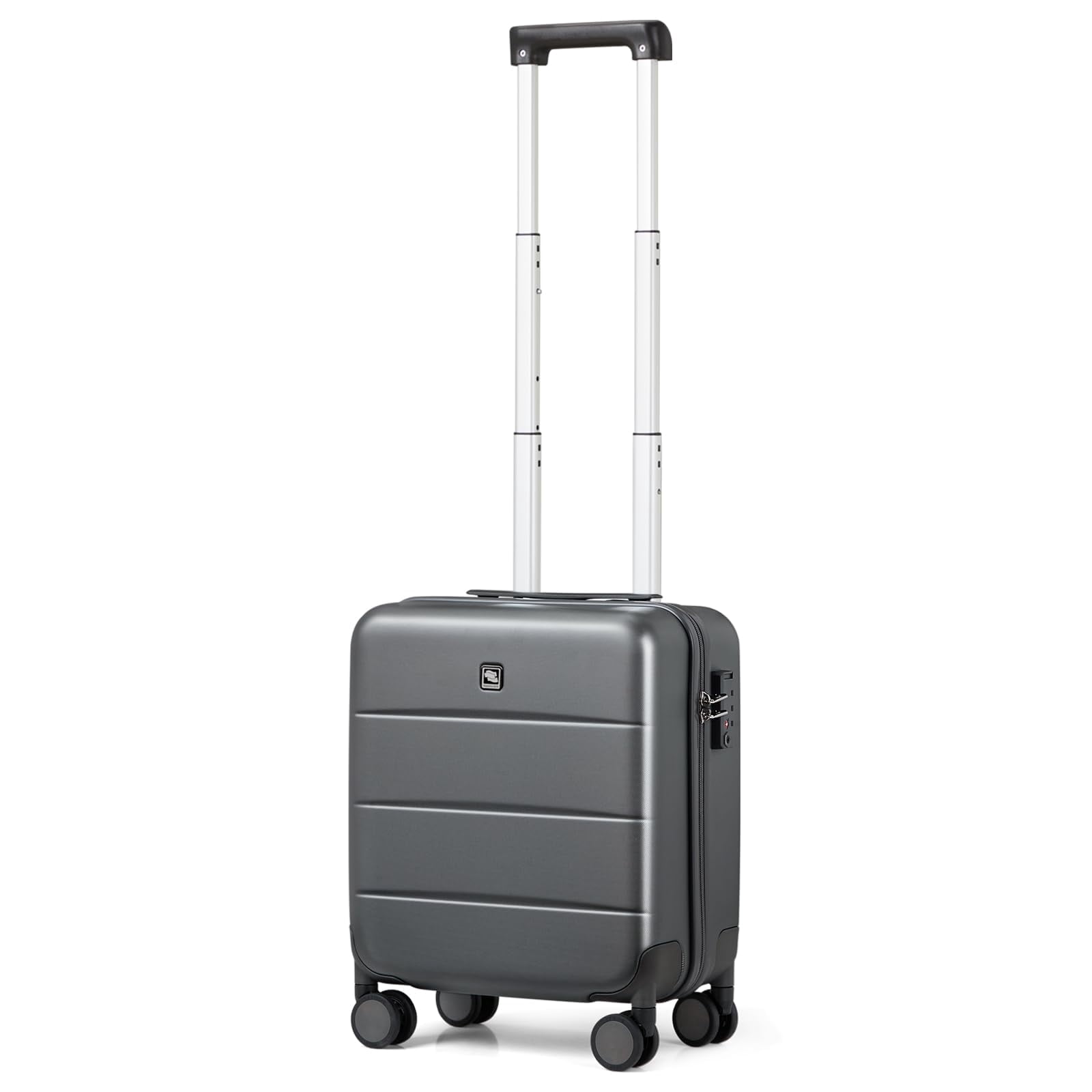 Hanke 14'' Laptop Suitcase, Graphite Grey, Polycarbonate, Underseat ...