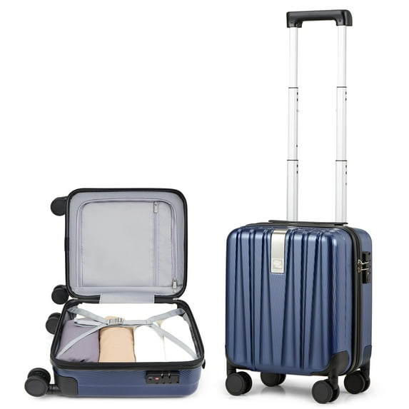 Hanke 16 Inch Underseat Carry On Luggage with Wheels Hard Shell Suitcases Lightweight Small Luggage for Weekender Mini Suitcase Carry On Bag Tsa Luggage for Travel Rolling Suitcase.(Dark Blue)