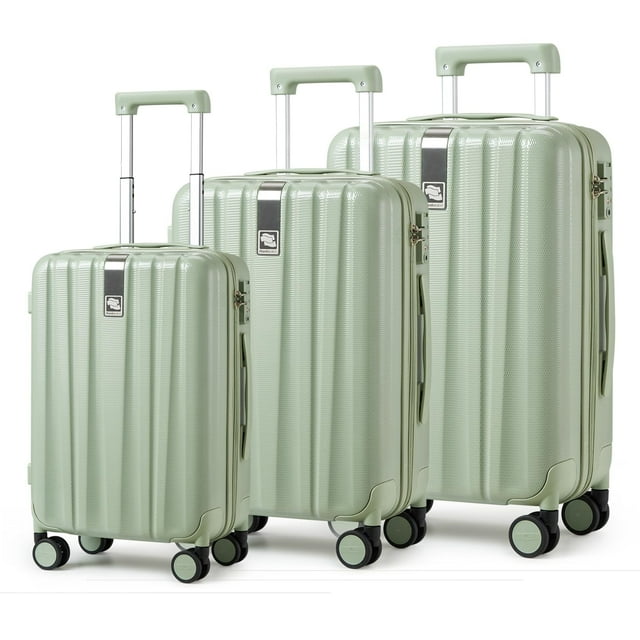 Hanke 20/24/29 Inch Carry On Luggage Sets 3 Piece Hard Shell Suitcases with Spinner Wheels Extra Large TSA Luggage Rolling Suitcase for Travel Nestable Storage(Bamboo Green)