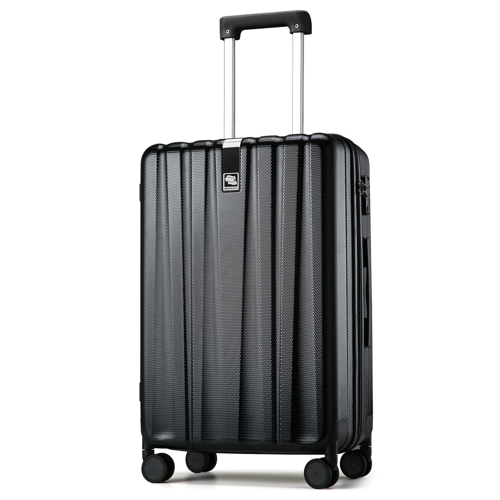 Hanke 20 Inch Carry On Luggage Airline Approved Hard Shell Suitcases with Wheels & Front Pocket TSA Luggage Lighiweight Carry On Suitcase for Travel Rolling Luggage(Grayish white)