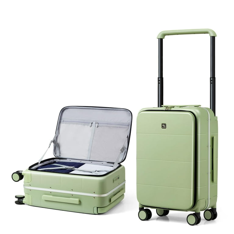 Free Shipping Hanke 20 Inch Carry On Luggage Hard Shell Suitcases with Spinner Wheels Suitcase for Men Women TSA Luggage Travel Suit Case Lightweight Wide Handle Rolling Luggage Bamboo Green Walmart.c...