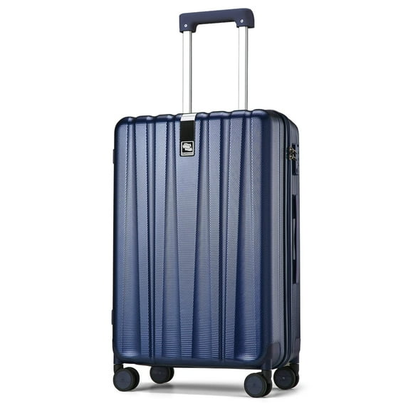 Hanke 24 Inch Luggage Suitcases With Spinner Wheels Lightweight PC Hard Shell Rolling Suitcase With TSA Lock,Checked-Medium 24-Inch(Dark Blue)
