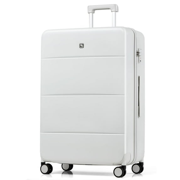 Hanke 28 Inch Luggage Large Suitcase With Spinner Wheels Tsa Luggage Suitcases Traveler's Choice Hard Case Luggage For Women & Men Rolling Checked Luggage(Smoke White)