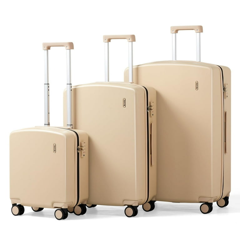 Hanke Hard Shell Luggage Sets 3 Pieces 16 24 28 Inch Carry On Luggage with Wheels Extra Large TSA Luggage for Travel Lighweight Checked Suitcase Underseat Carry On Bag Cuba Sand Walmart