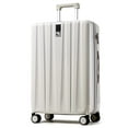 thumbnail image 1 of Hanke Upgrade Luggage Suitcases With Spinner Wheels Lightweight PC hardside Rolling Suitcase With TSA Lock,Checked-Large 29-Inch(Ivory White), 1 of 7
