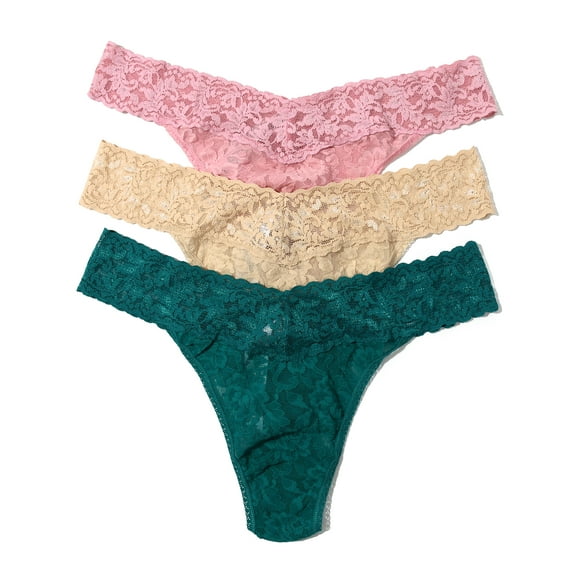 Hanky Panky 3-PACK Signature Lace Original Rise Thong (48113PK),Prowling