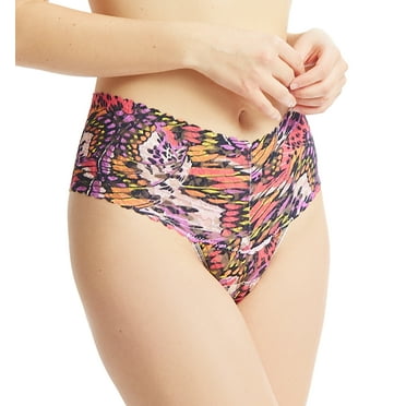 Hanky Panky Daily Lace Printed Retro Thong (PR771922P),Warm Breeze